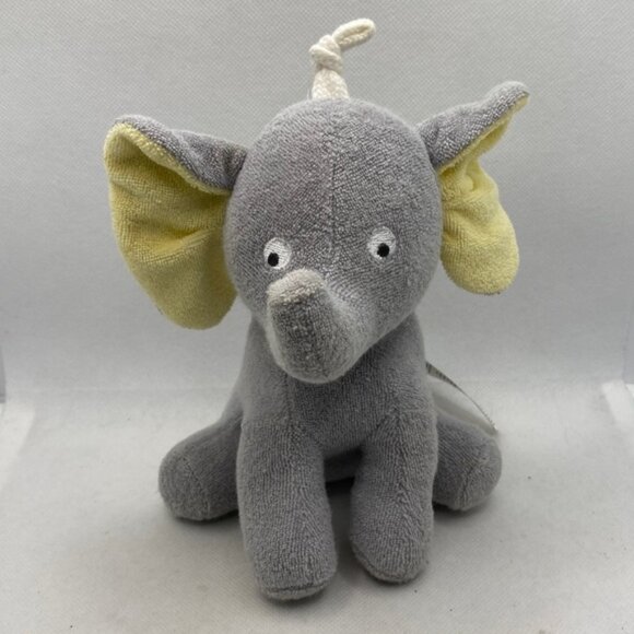 Carter’s Grey Elephant Plush Grey Yellow Ears Terry Cloth Baby Stuffed Toy - Picture 1 of 10